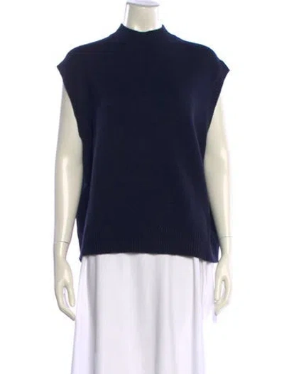 Pre-owned Twp Cashmere Mock Neck Sweater In Blue