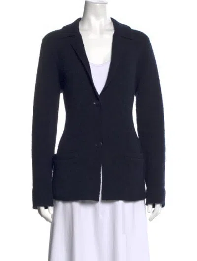 Pre-owned Twp Cashmere Open Front Sweater In Blue