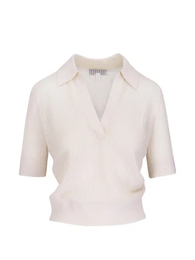 Twp Cashmere Polo Top In Neutral
