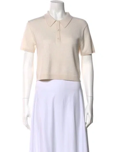 Pre-owned Twp Cashmere Short Sleeve Crop Top W/ Tags In White