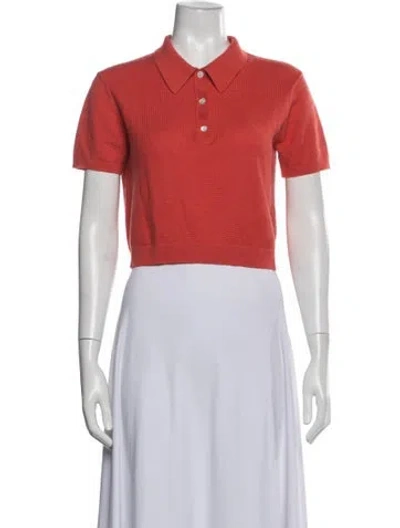 Pre-owned Twp Cashmere Short Sleeve Polo In Orange