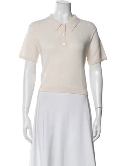 Pre-owned Twp Cashmere Short Sleeve Polo W/ Tags In Neutrals
