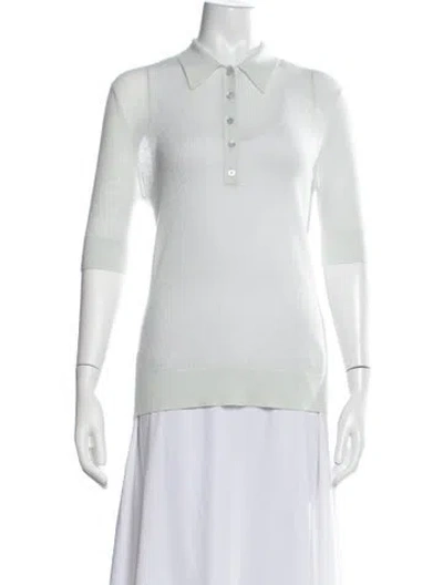 Pre-owned Twp Cashmere Three-quarter Sleeve Polo W/ Tags In White