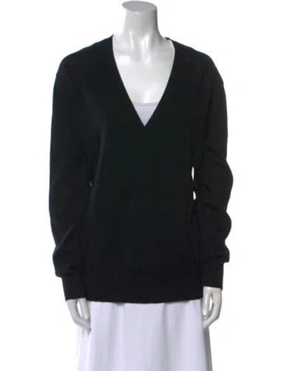 Pre-owned Twp Cashmere V-neck Sweater In Black
