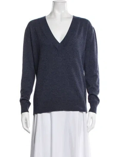 Pre-owned Twp Cashmere V-neck Sweater In Blue