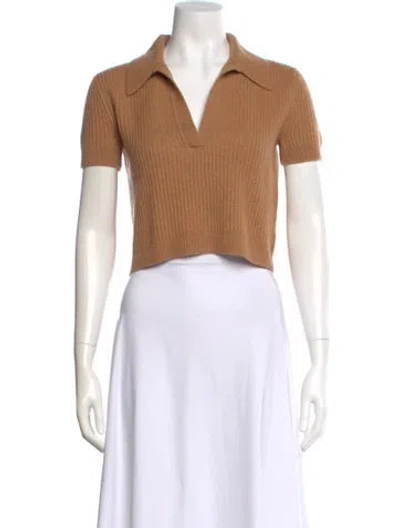 Pre-owned Twp Cashmere V-neck Sweater In Brown