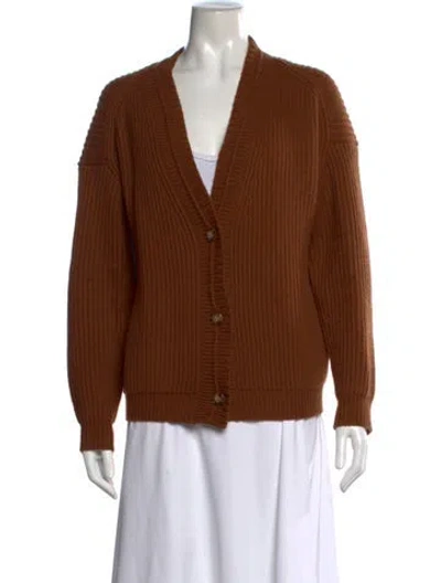 Pre-owned Twp Cashmere V-neck Sweater In Brown