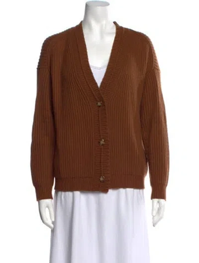 Pre-owned Twp Cashmere V-neck Sweater In Brown