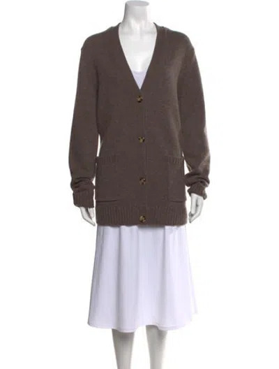 Pre-owned Twp Cashmere V-neck Sweater In Brown