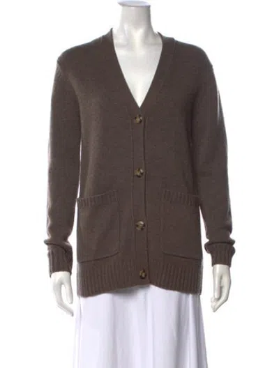 Pre-owned Twp Cashmere V-neck Sweater In Brown