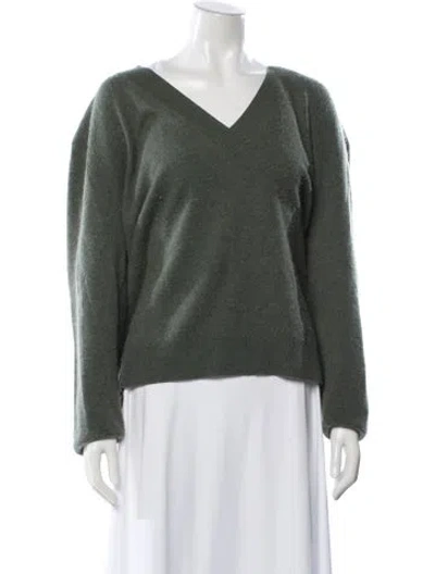 Pre-owned Twp Cashmere V-neck Sweater In Green