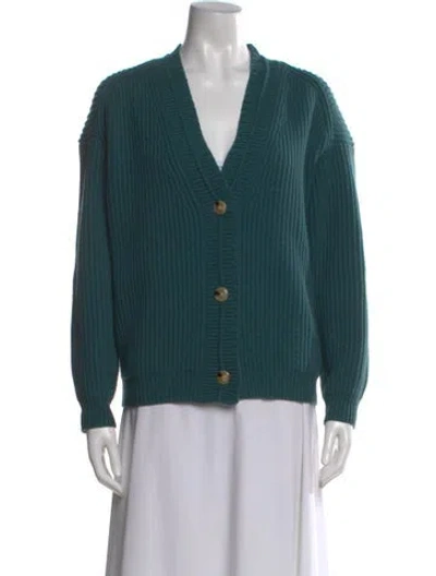 Pre-owned Twp Cashmere V-neck Sweater In Green