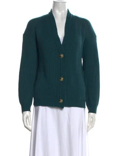 Pre-owned Twp Cashmere V-neck Sweater In Green