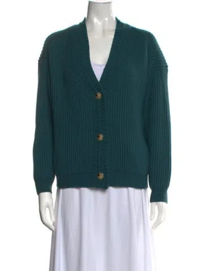 Pre-owned Twp Cashmere V-neck Sweater In Green