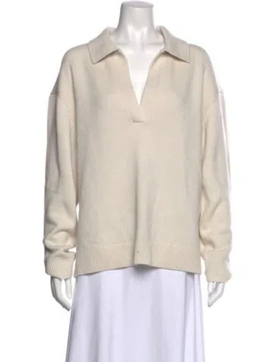 Pre-owned Twp Cashmere V-neck Sweater In Neutral