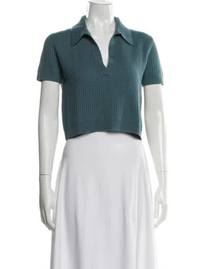 Pre-owned Twp Cashmere V-neck Sweater W/ Tags In Blue/white