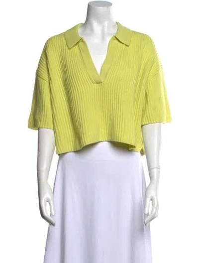 Pre-owned Twp Cashmere V-neck Sweater In Yellow