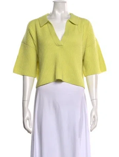 Pre-owned Twp Cashmere V-neck Sweater In Yellow