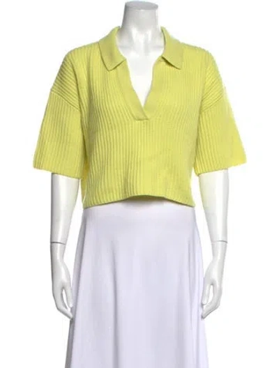Pre-owned Twp Cashmere V-neck Sweater In Yellow