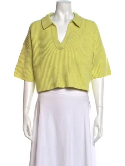 Pre-owned Twp Cashmere V-neck Sweater In Yellow