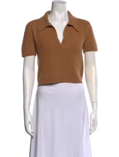 Pre-owned Twp Cashmere V-neck Top In Brown