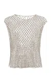 Twp Chloe Silk-mesh Top In Silver