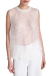 Twp Circle Sleeveless Silk Top