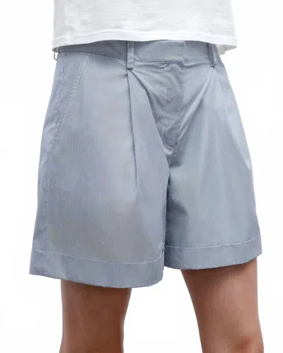 Twp Cisco Baroness Stripe Cotton Short In Indigo/ White In Blue