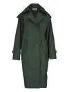 Twp Long Bogie Water Repellent Trench Coat In Green