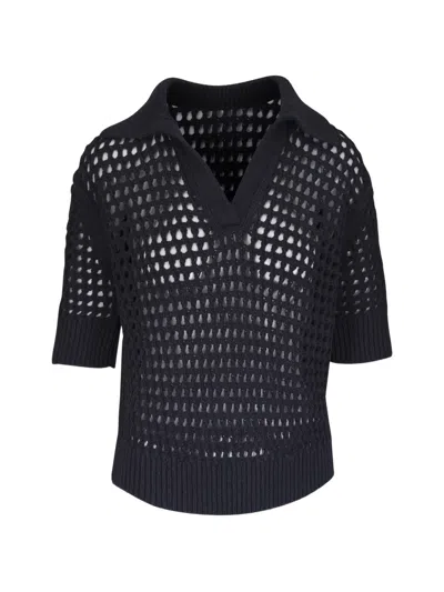 Twp Collared Sweater In Blue