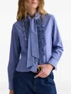 Twp Connor Top In Micro Check In Blue