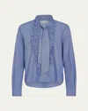 Twp Connor Top In Micro Check In Blue