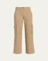 Twp Coop Cotton Twill Topstitched Cargo Pants In Brown