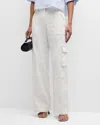 Twp Coop Contrast-stitch Wide-leg Twill Pants In Ivory