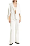 Twp Coop Contrast-stitch Wide-leg Twill Pants In Off White