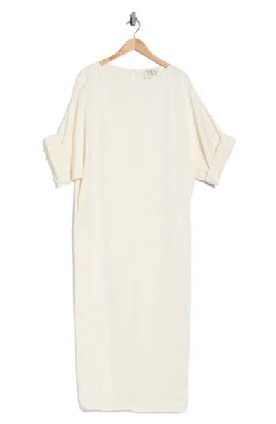 Twp Cotton And Linen Shift Dress In Neutral