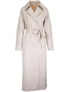 Twp Cotton-blend Double-breasted Coat In Neutrals