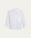 Twp Cotton Button-front Boyfriend Shirt In White