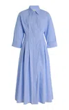 Twp Mm Pleated Maxi Shirtdress In Light Blue