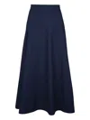 Twp Cotton Midi Skirt In Navy