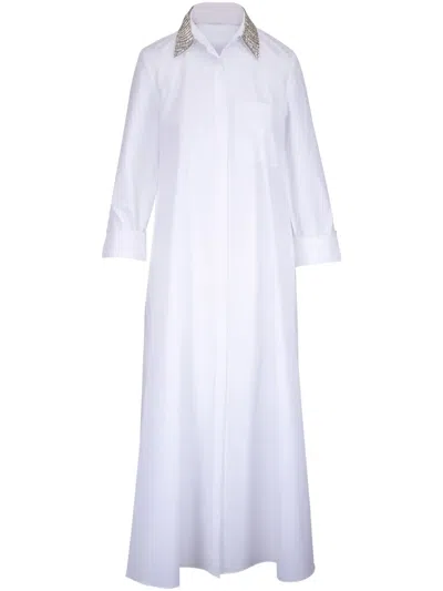 Twp Cotton Shirt Dress In White