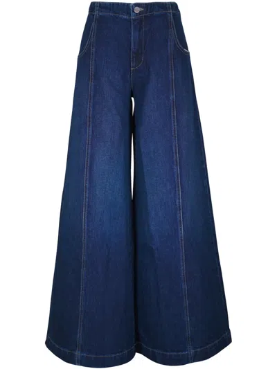 Twp Cotton Wide-leg Jeans In Blue