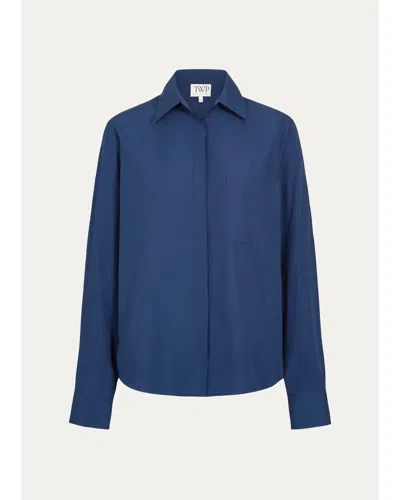 Twp Cowboy Shirt In Super Compact Poplin In Multi