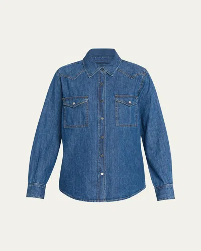 Twp Cowboy Take Me Away Denim Shirt In Blue