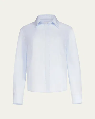 Twp Cowboy Update Cotton Button-front Shirt In Blue