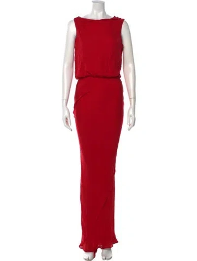 Pre-owned Twp Cowl Neck Long Dress In Red