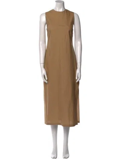 Pre-owned Twp Crew Neck Long Dress In Neutral