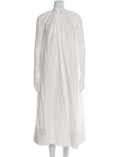 Pre-owned Twp Crew Neck Long Dress In White