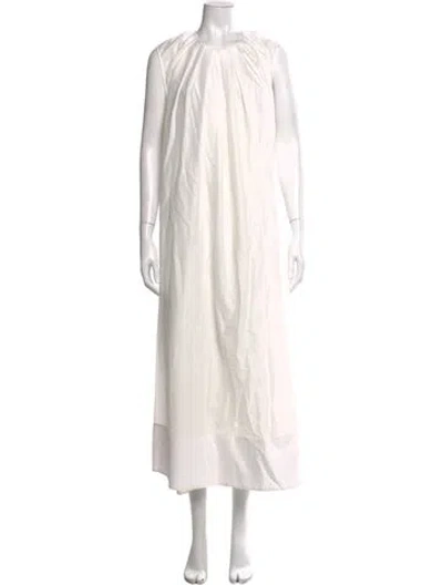 Pre-owned Twp Crew Neck Long Dress In White
