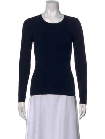 Pre-owned Twp Crew Neck Long Sleeve Top In Blue